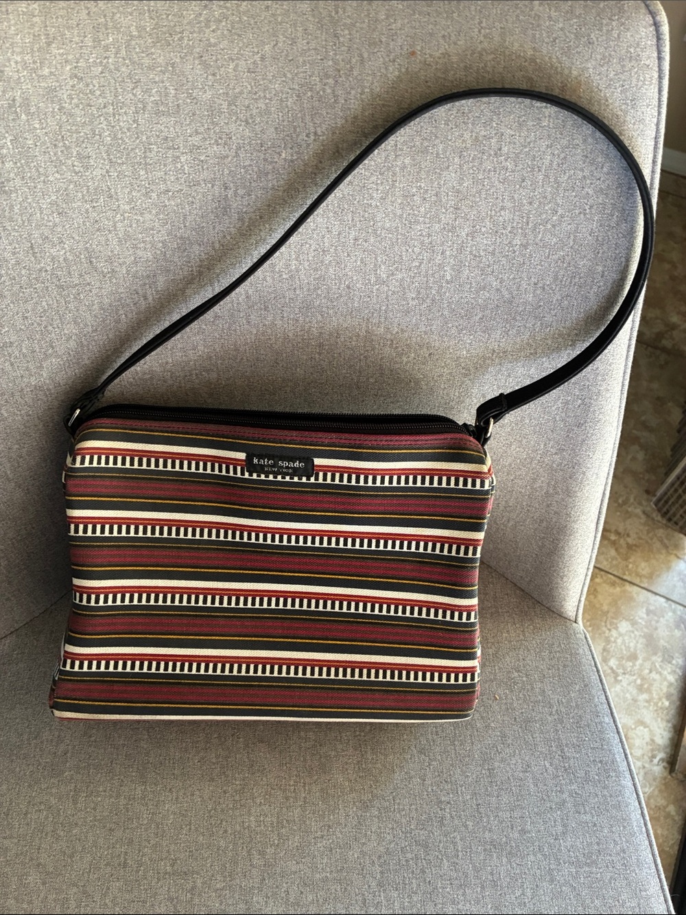 kate spade Multicolor Striped Shoulder Bag with Black Strap